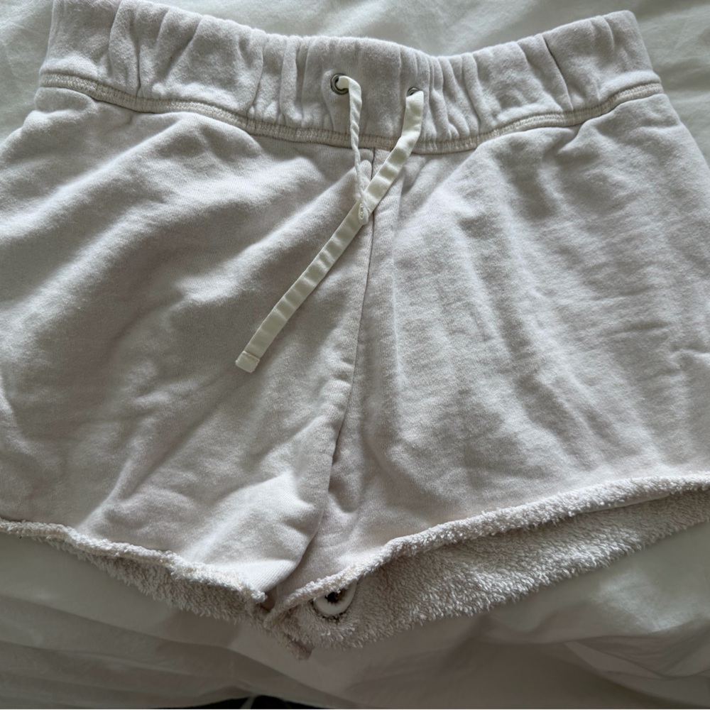 James PerseCozy White Terry Cloth Shorts